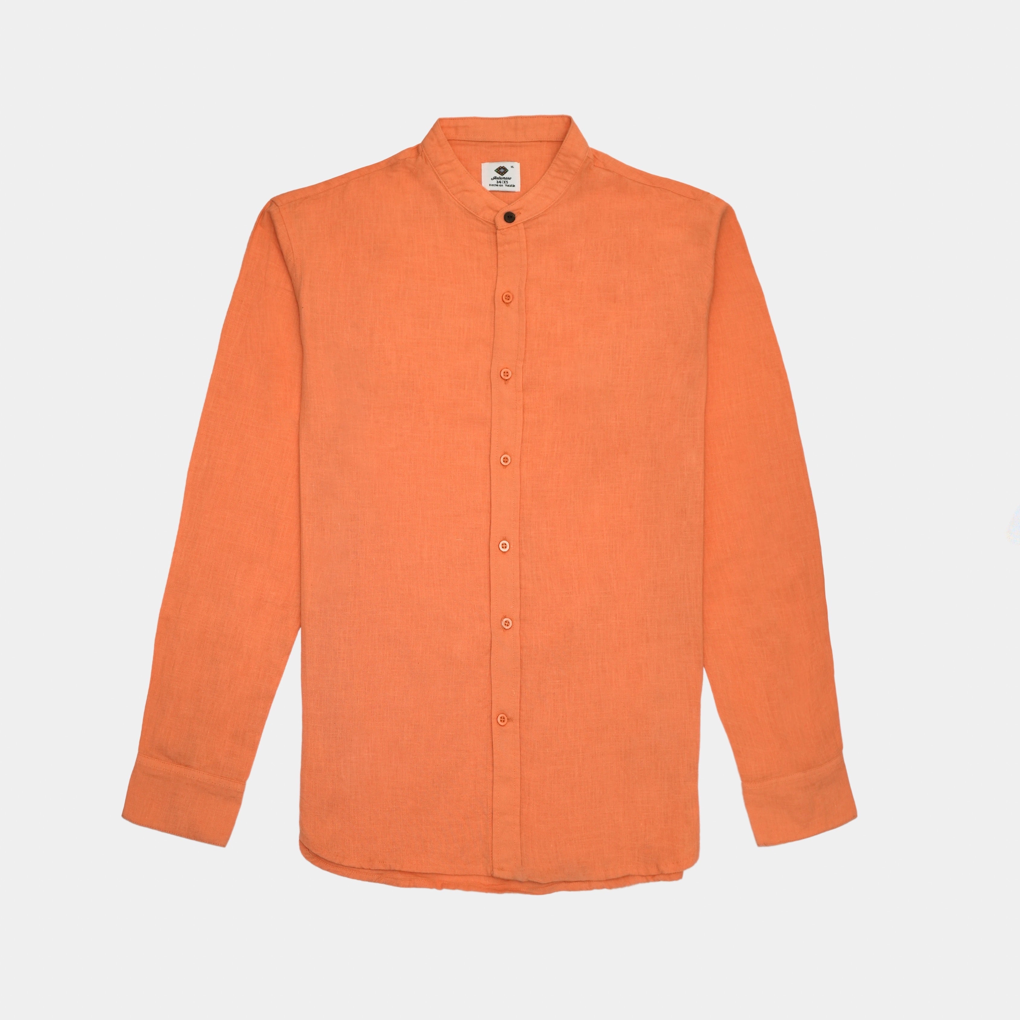 CAMISA NARANJA MAO MANGA LARGA