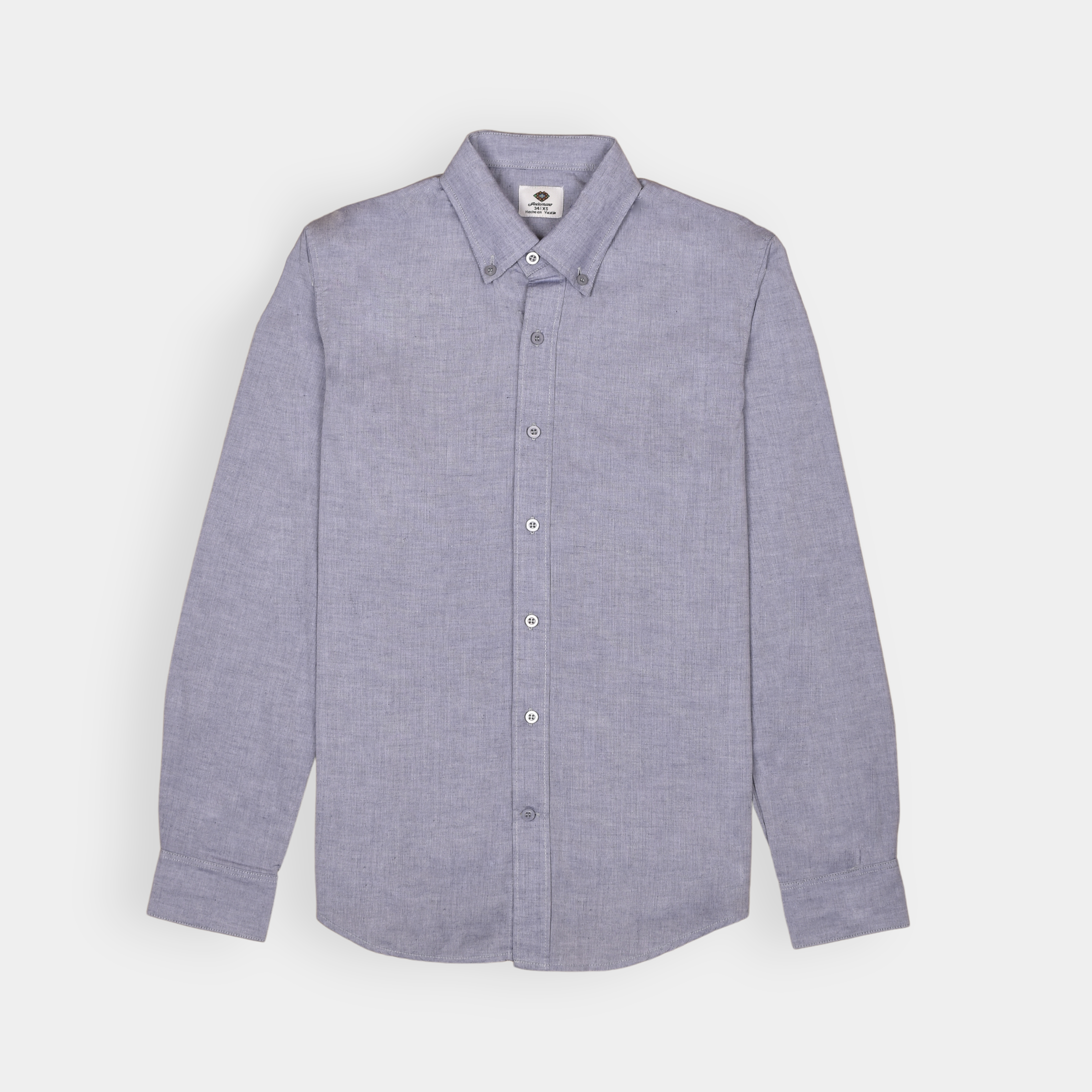 CAMISA GRIS OXFORD MANGA LARGA