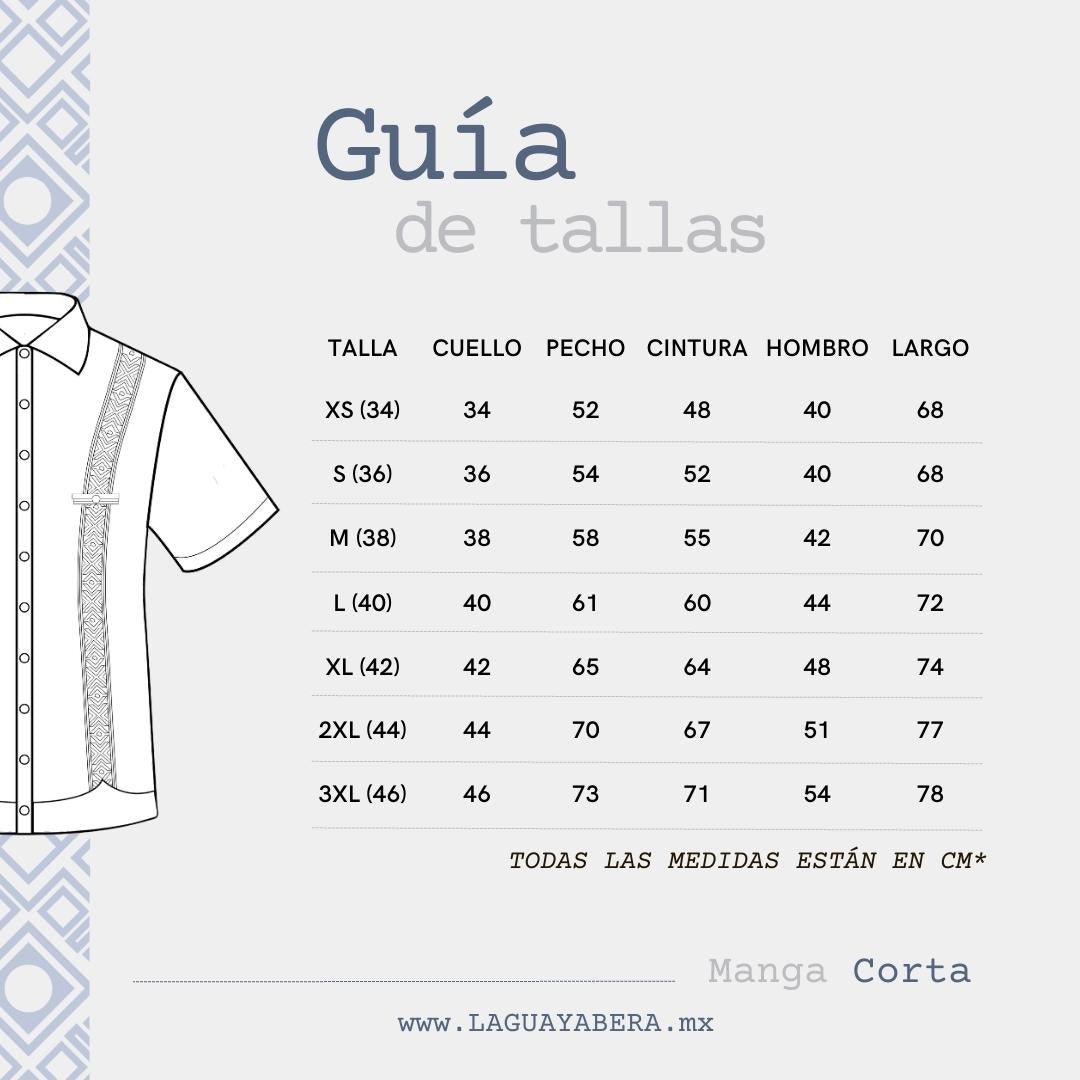 GUAYABERA REJILLA MEZCLILLA MANGA CORTA