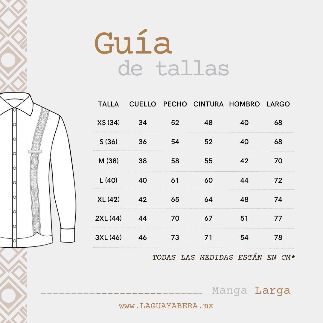 GUAYABERA MAYAB BLANCA MANGA LARGA