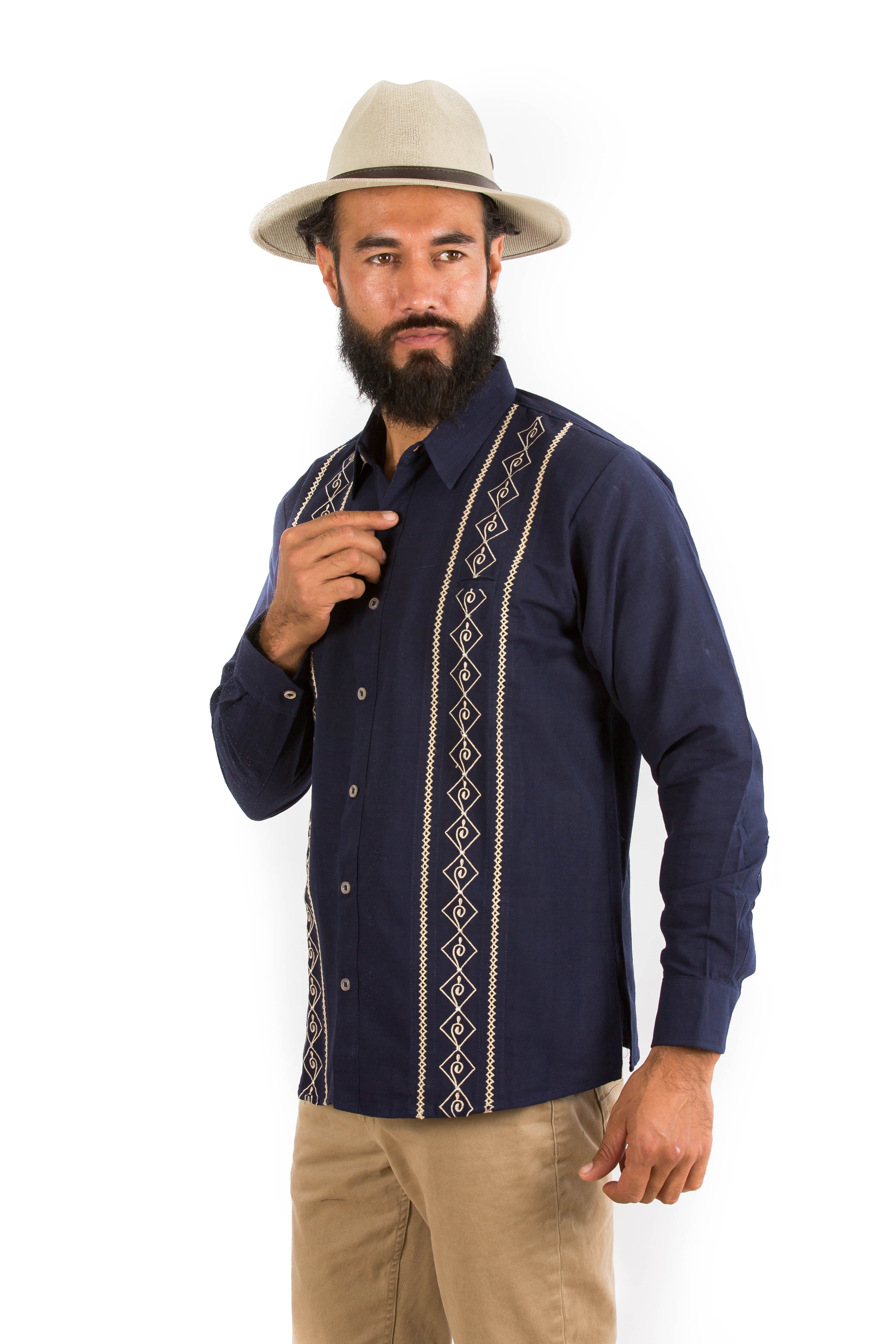 Guayabera hotsell azul marino